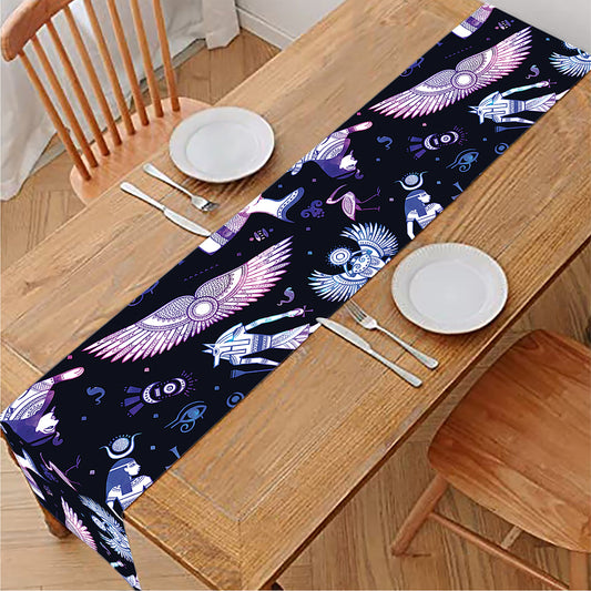 Egyptian Tribal Symbols Print Table Runner