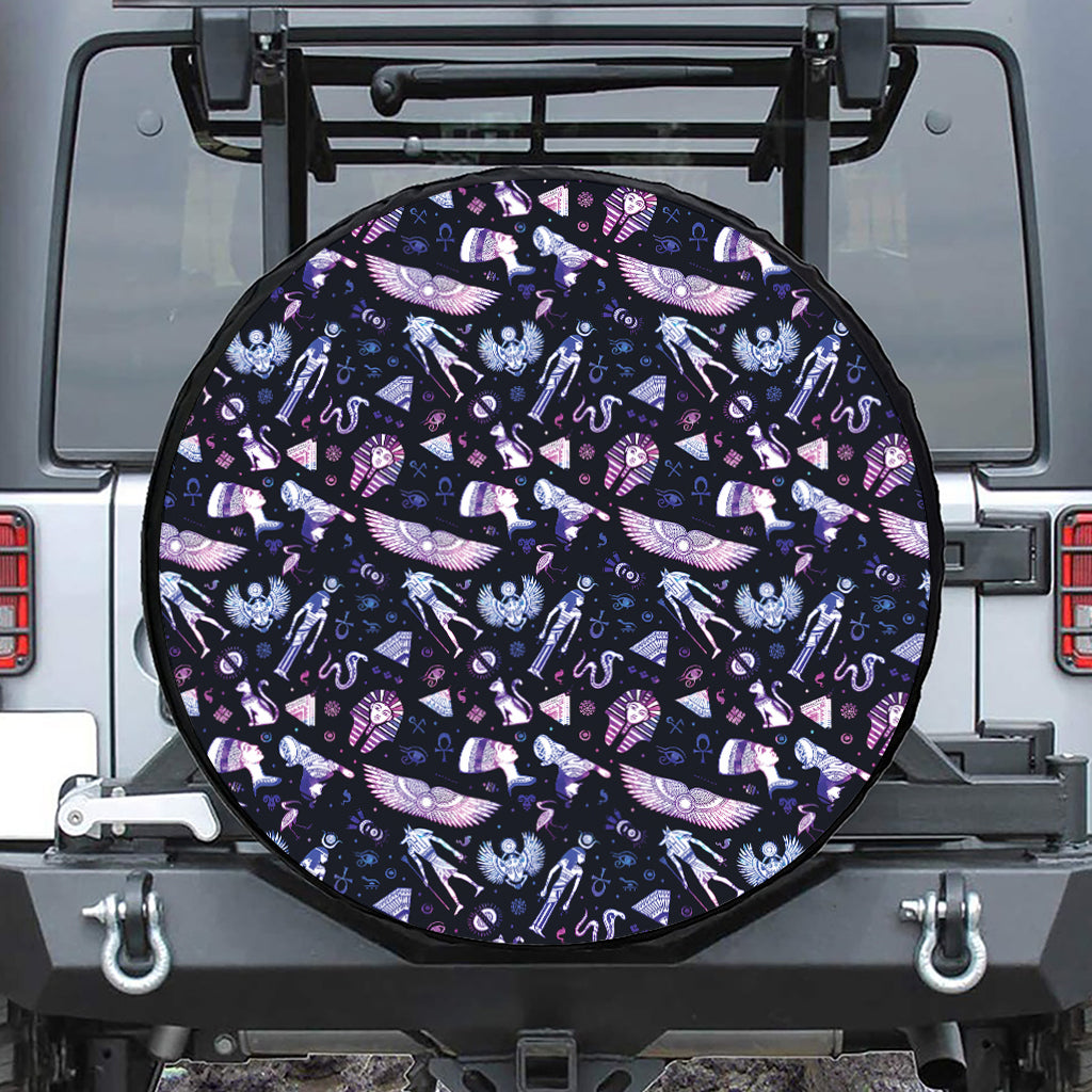 Egyptian Tribal Symbols Print Tire Cover