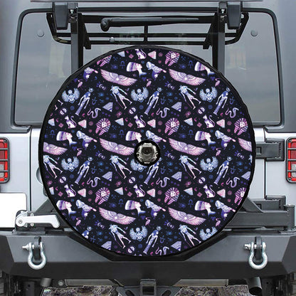Egyptian Tribal Symbols Print Tire Cover With Camera Hole
