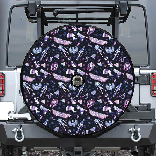 Egyptian Tribal Symbols Print Tire Cover With Camera Hole