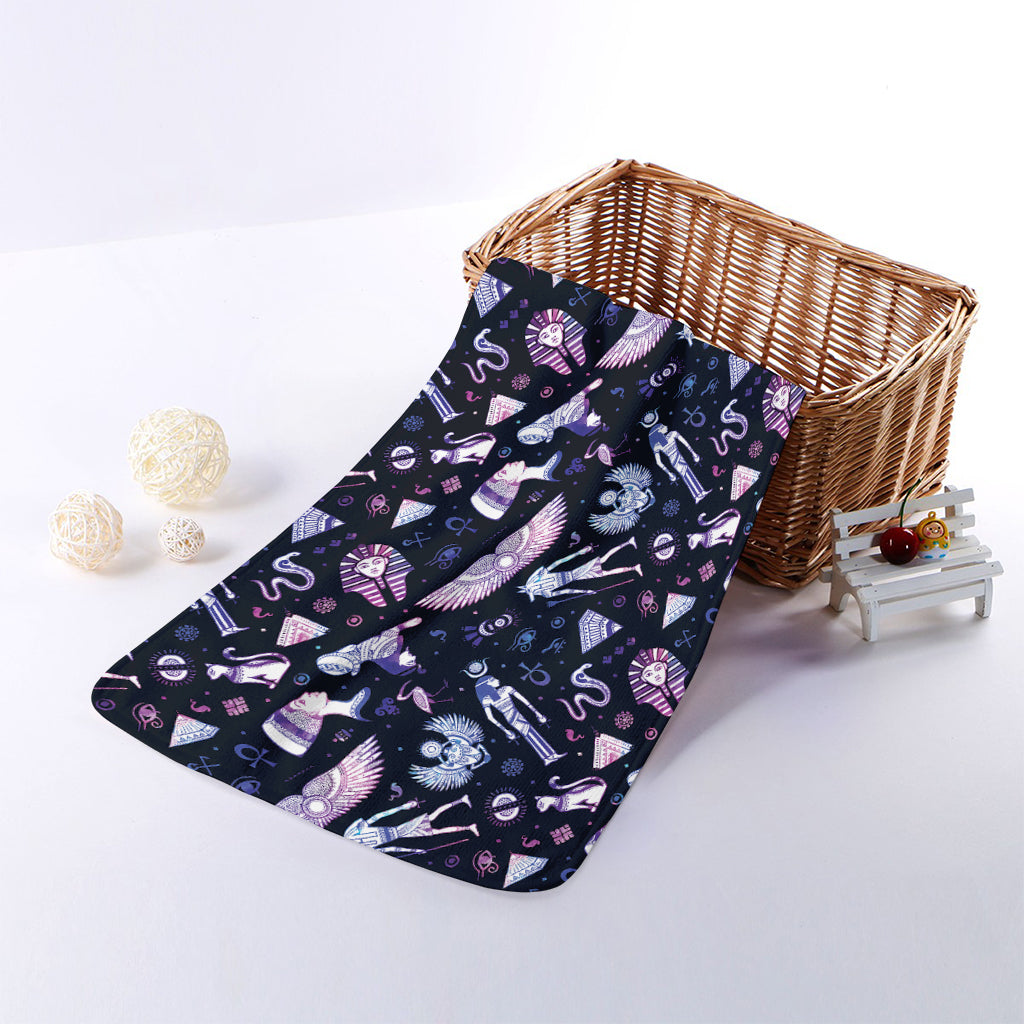 Egyptian Tribal Symbols Print Towel