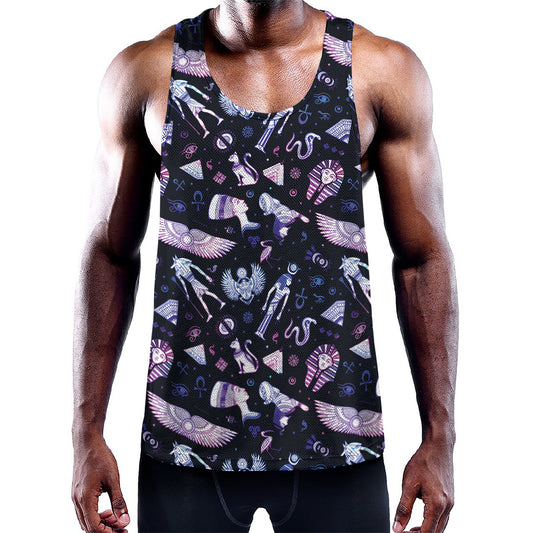 Egyptian Tribal Symbols Print Training Tank Top