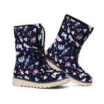 Egyptian Tribal Symbols Print Winter Boots