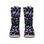Egyptian Tribal Symbols Print Winter Boots