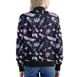 Egyptian Tribal Symbols Print Women's Bomber Jacket