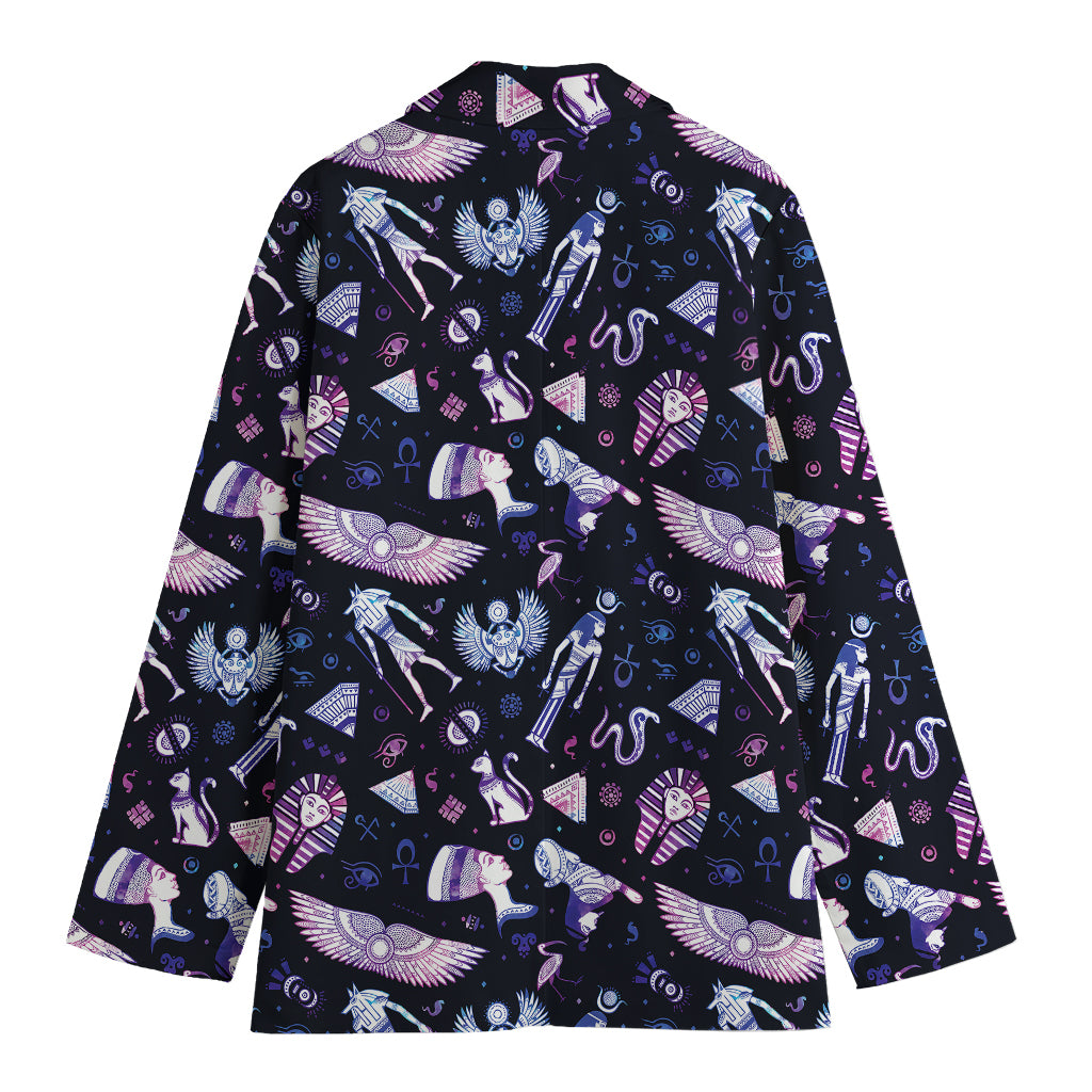 Egyptian Tribal Symbols Print Women's Cotton Blazer