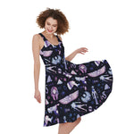 Egyptian Tribal Symbols Print Women's Sleeveless Dress