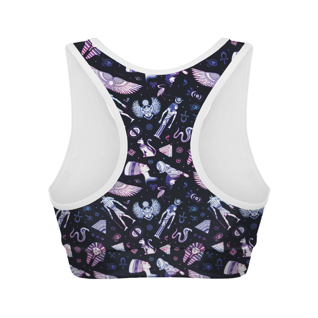 Egyptian Tribal Symbols Print Women's Sports Bra
