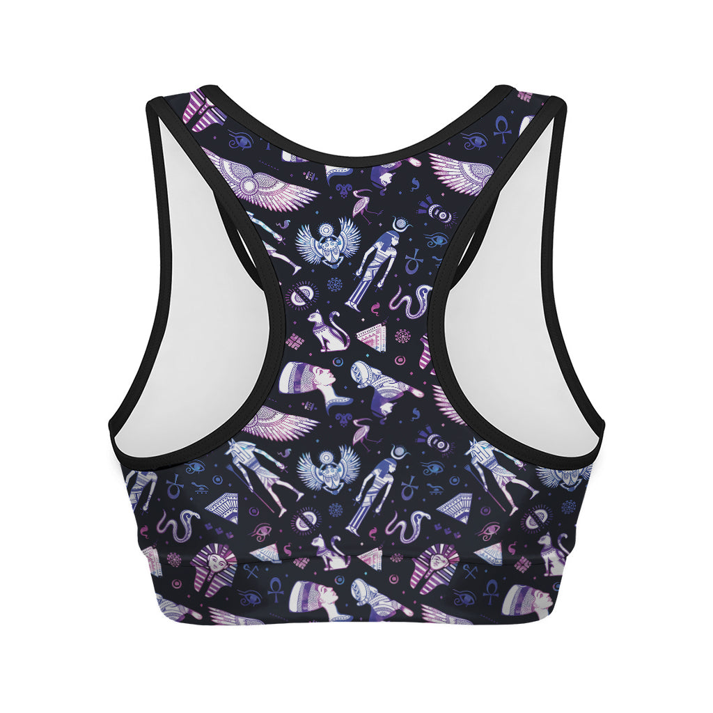 Egyptian Tribal Symbols Print Women's Sports Bra
