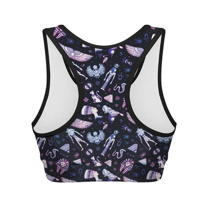 Egyptian Tribal Symbols Print Women's Sports Bra
