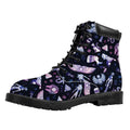 Egyptian Tribal Symbols Print Padded Collar Lace Up Boots