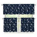 Electric Guitar Pattern Print 3 Piece Kitchen Curtains