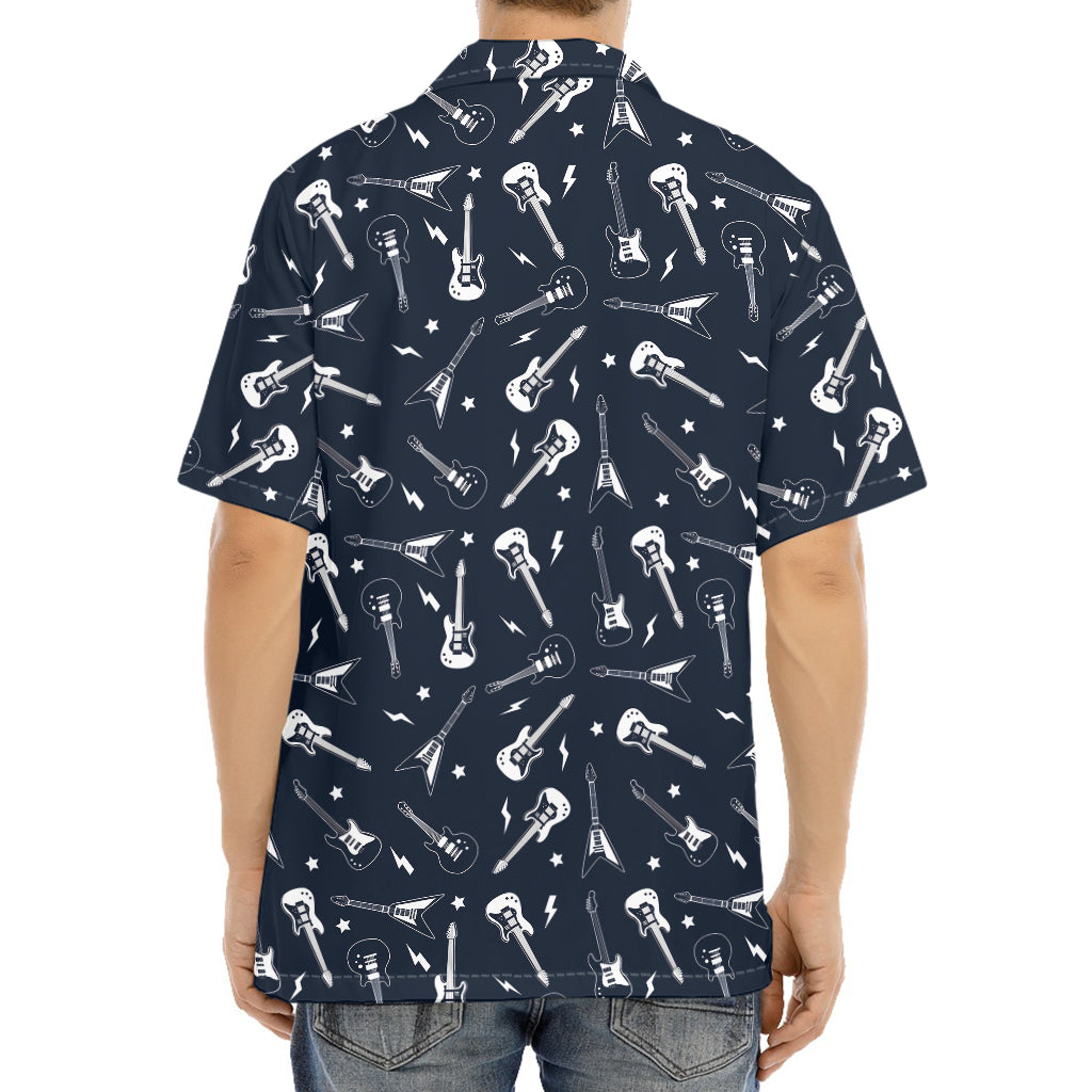 Electric Guitar Pattern Print Aloha Shirt