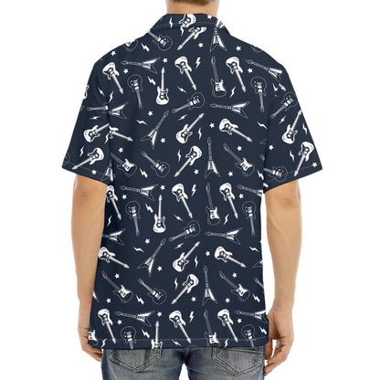 Electric Guitar Pattern Print Aloha Shirt