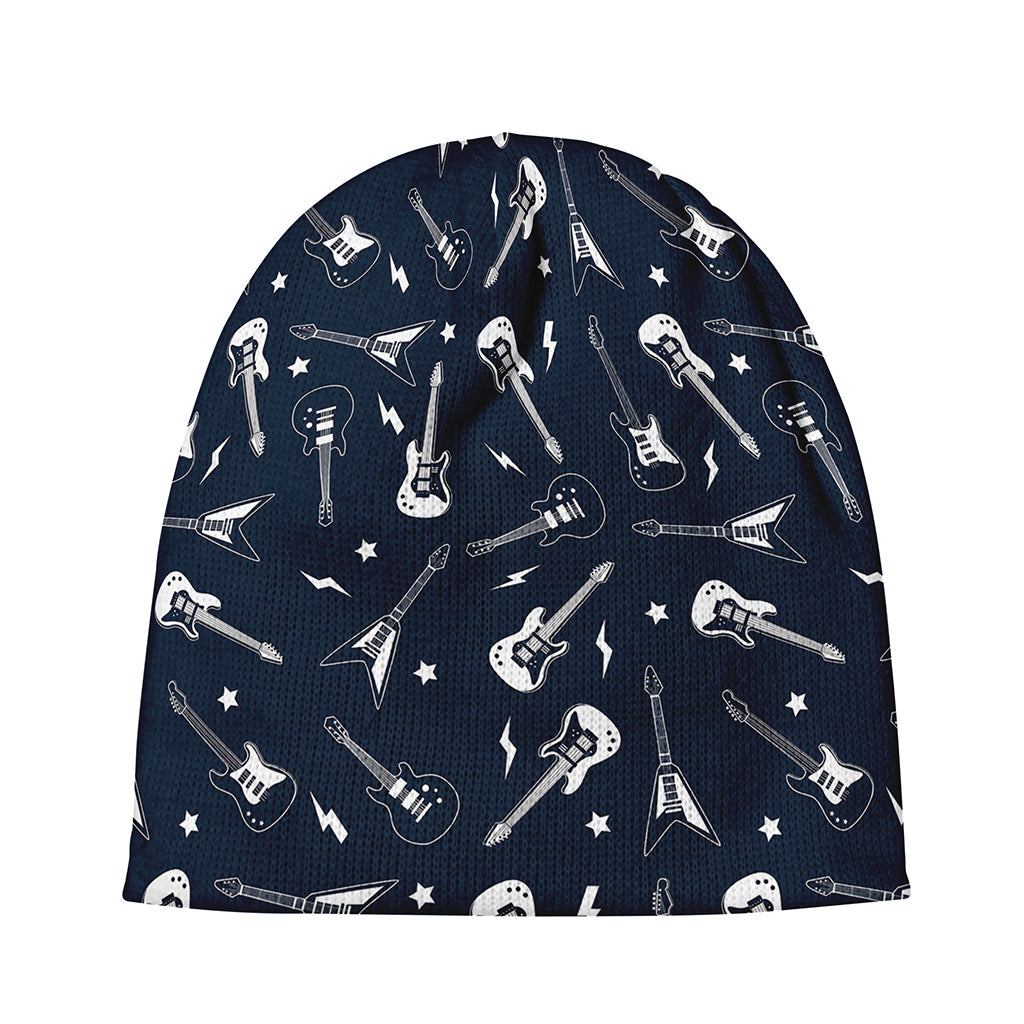 Electric Guitar Pattern Print Beanie