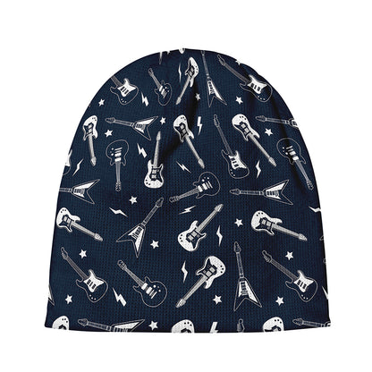 Electric Guitar Pattern Print Beanie