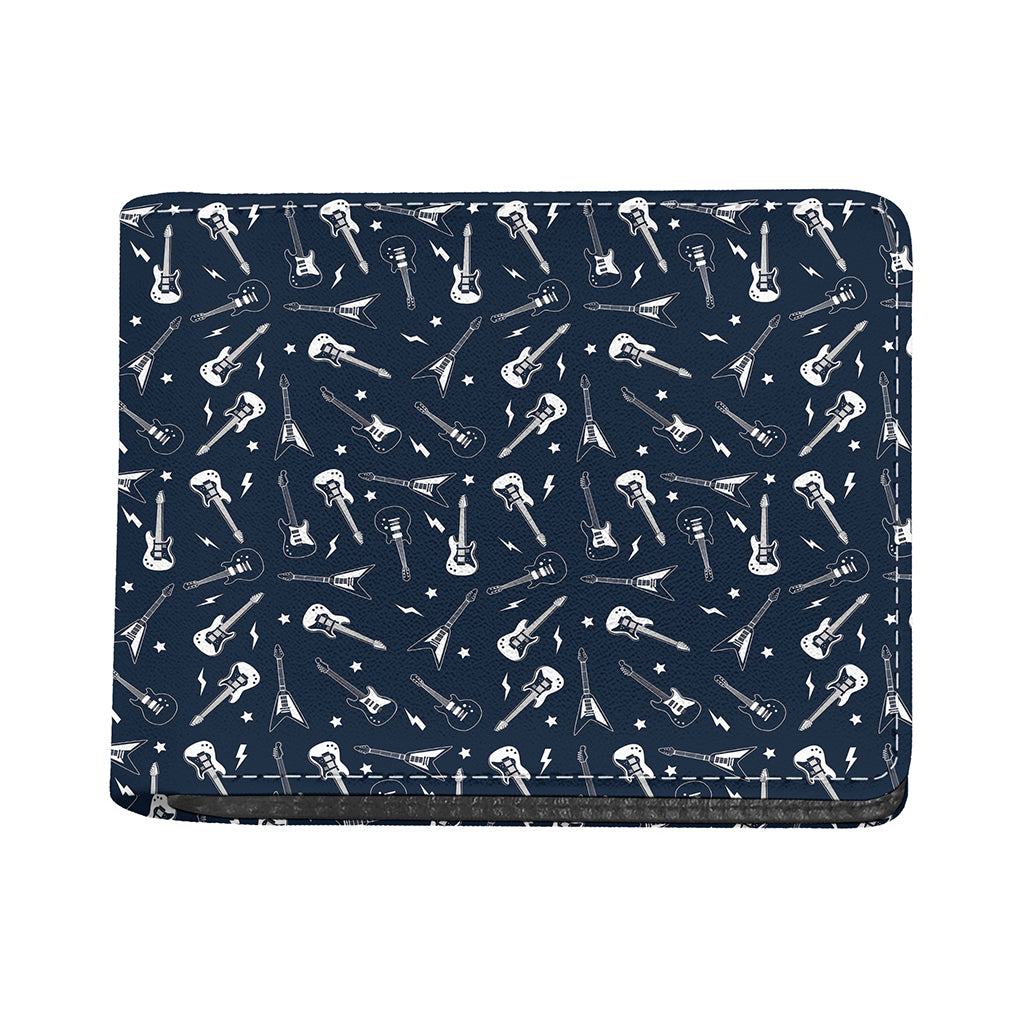Electric Guitar Pattern Print Bifold Wallet