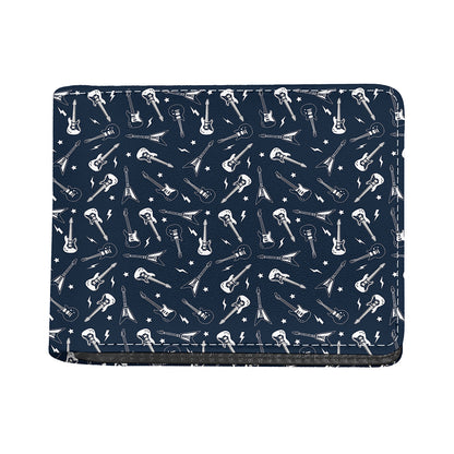 Electric Guitar Pattern Print Bifold Wallet