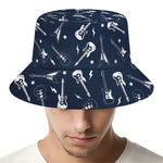 Electric Guitar Pattern Print Bucket Hat