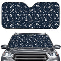 Electric Guitar Pattern Print Car Windshield Sun Shade