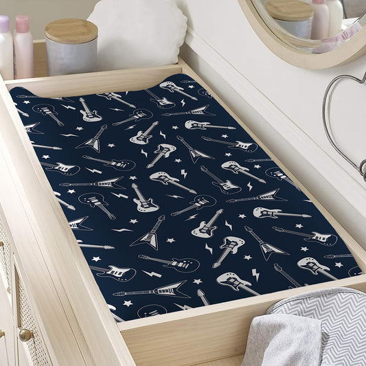 Electric Guitar Pattern Print Changing Pad Cover