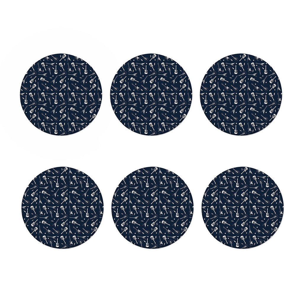 Electric Guitar Pattern Print Coaster Set