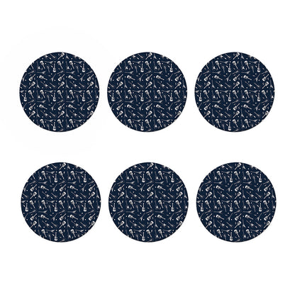 Electric Guitar Pattern Print Coaster Set