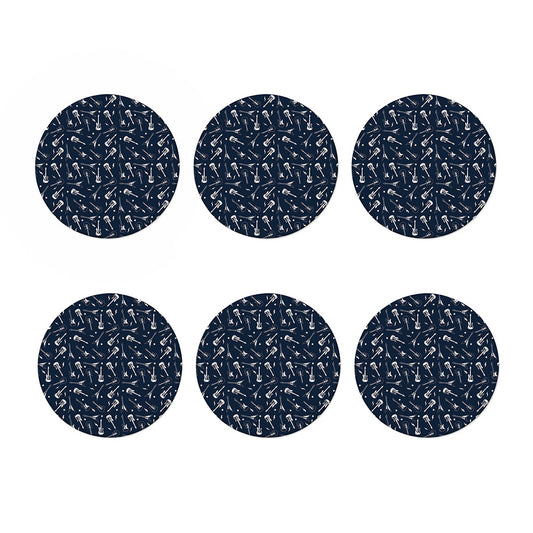 Electric Guitar Pattern Print Coaster Set