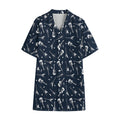 Electric Guitar Pattern Print Cotton Hawaiian Shirt