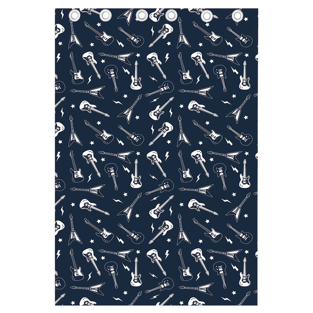 Electric Guitar Pattern Print Curtain