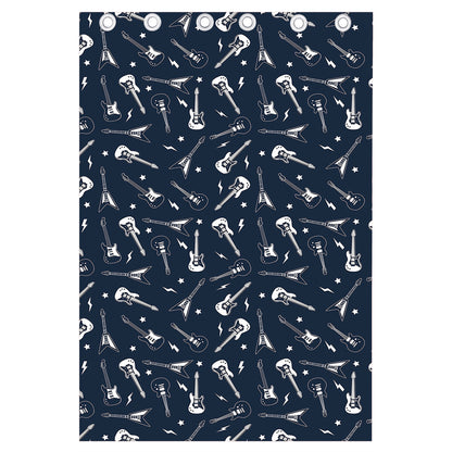 Electric Guitar Pattern Print Curtain