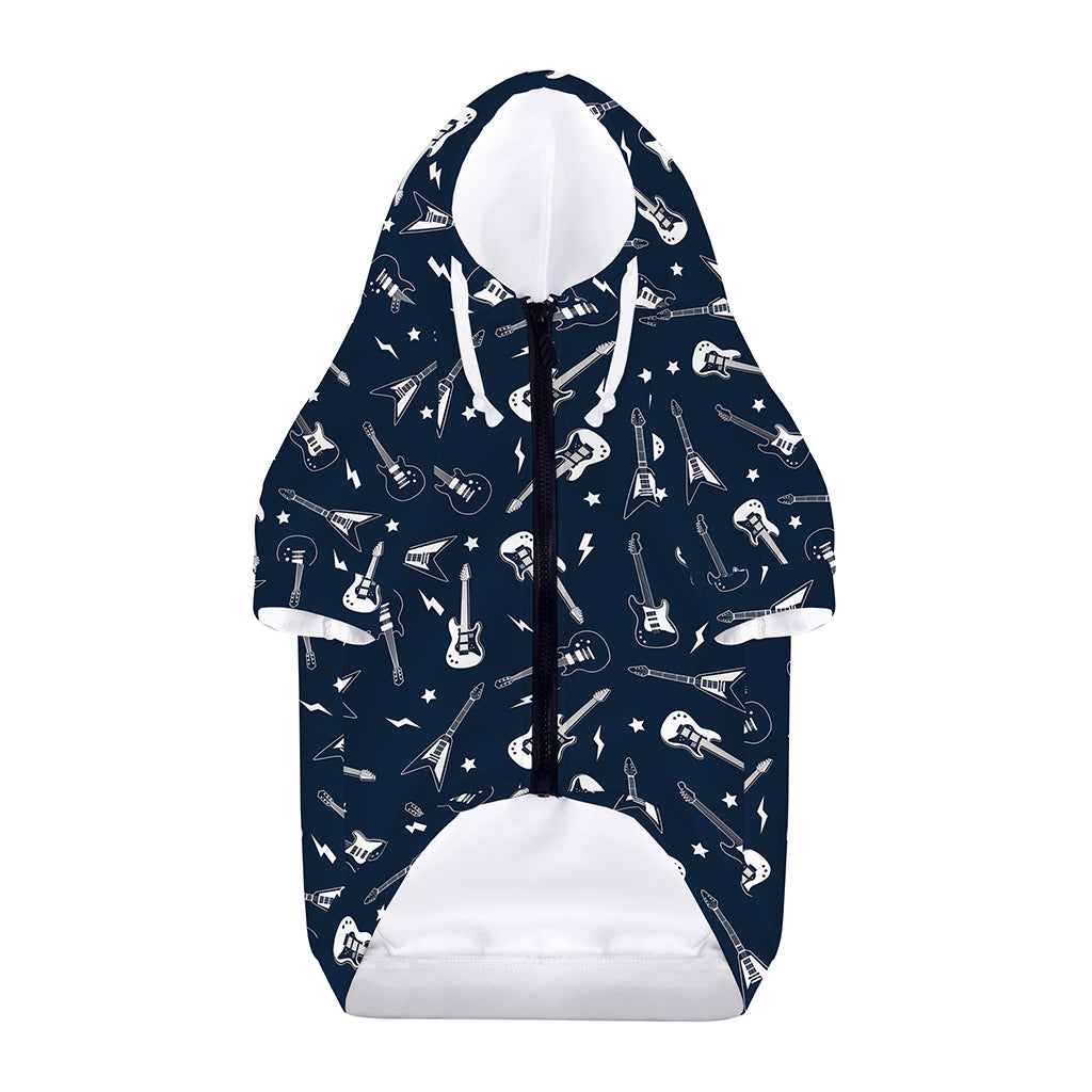 Electric Guitar Pattern Print Dog Zip Up Hoodie