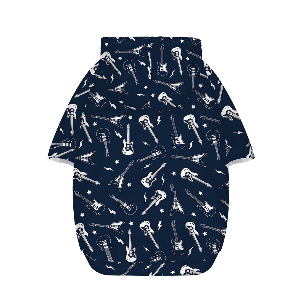 Electric Guitar Pattern Print Dog Zip Up Hoodie