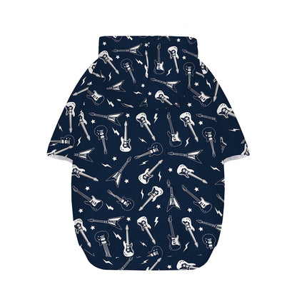 Electric Guitar Pattern Print Dog Zip Up Hoodie