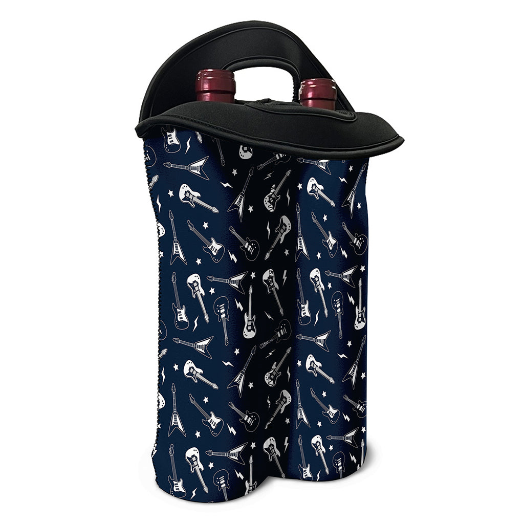 Electric Guitar Pattern Print Double Neoprene Wine Tote