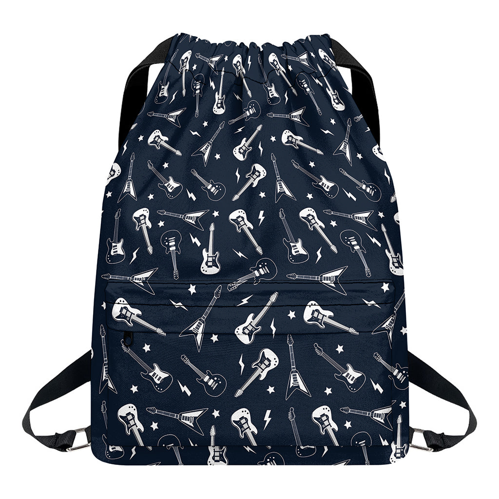 Electric Guitar Pattern Print Drawstring Backpack