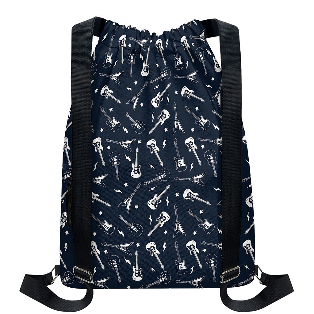 Electric Guitar Pattern Print Drawstring Backpack