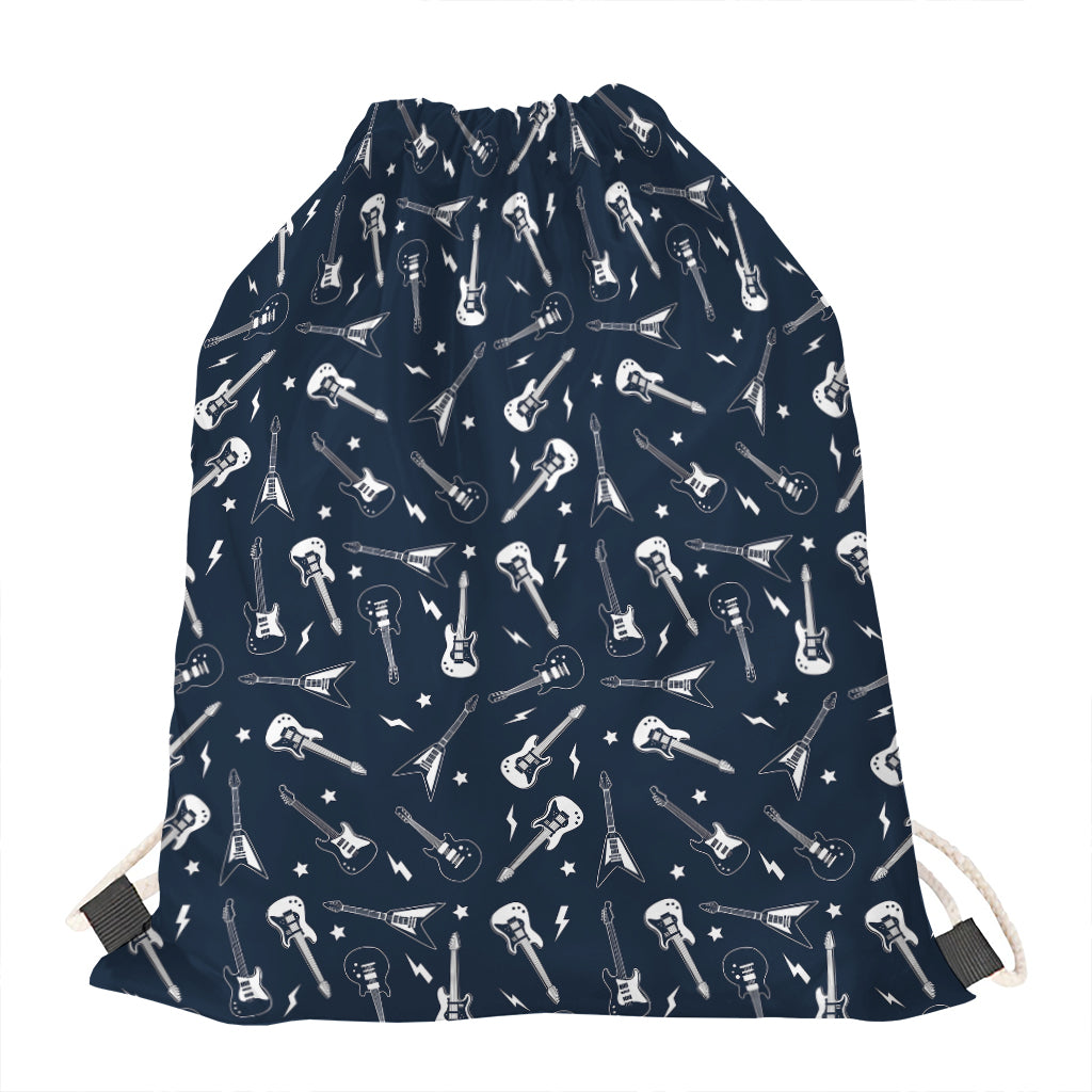 Electric Guitar Pattern Print Drawstring Bag