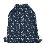 Electric Guitar Pattern Print Drawstring Bag