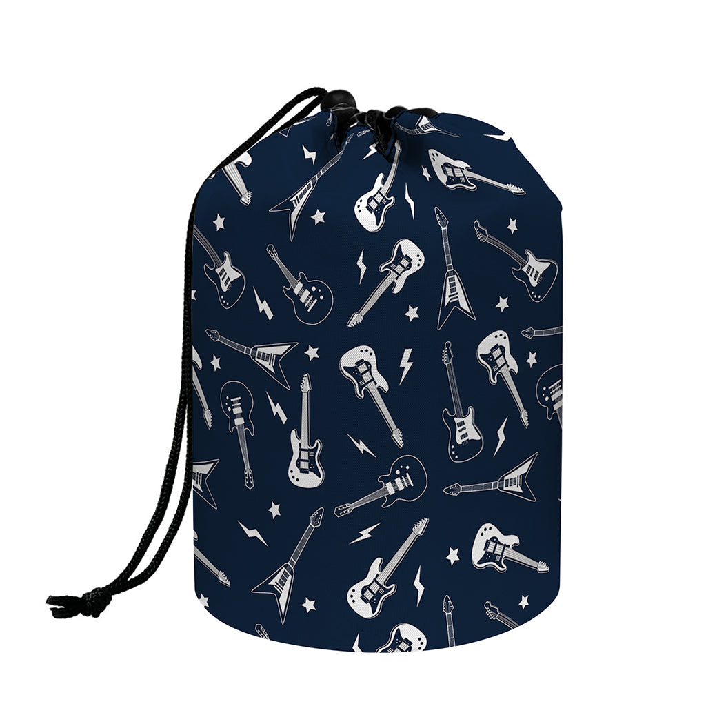 Electric Guitar Pattern Print Drawstring Makeup Bag