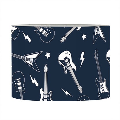 Electric Guitar Pattern Print Drum Lamp Shade