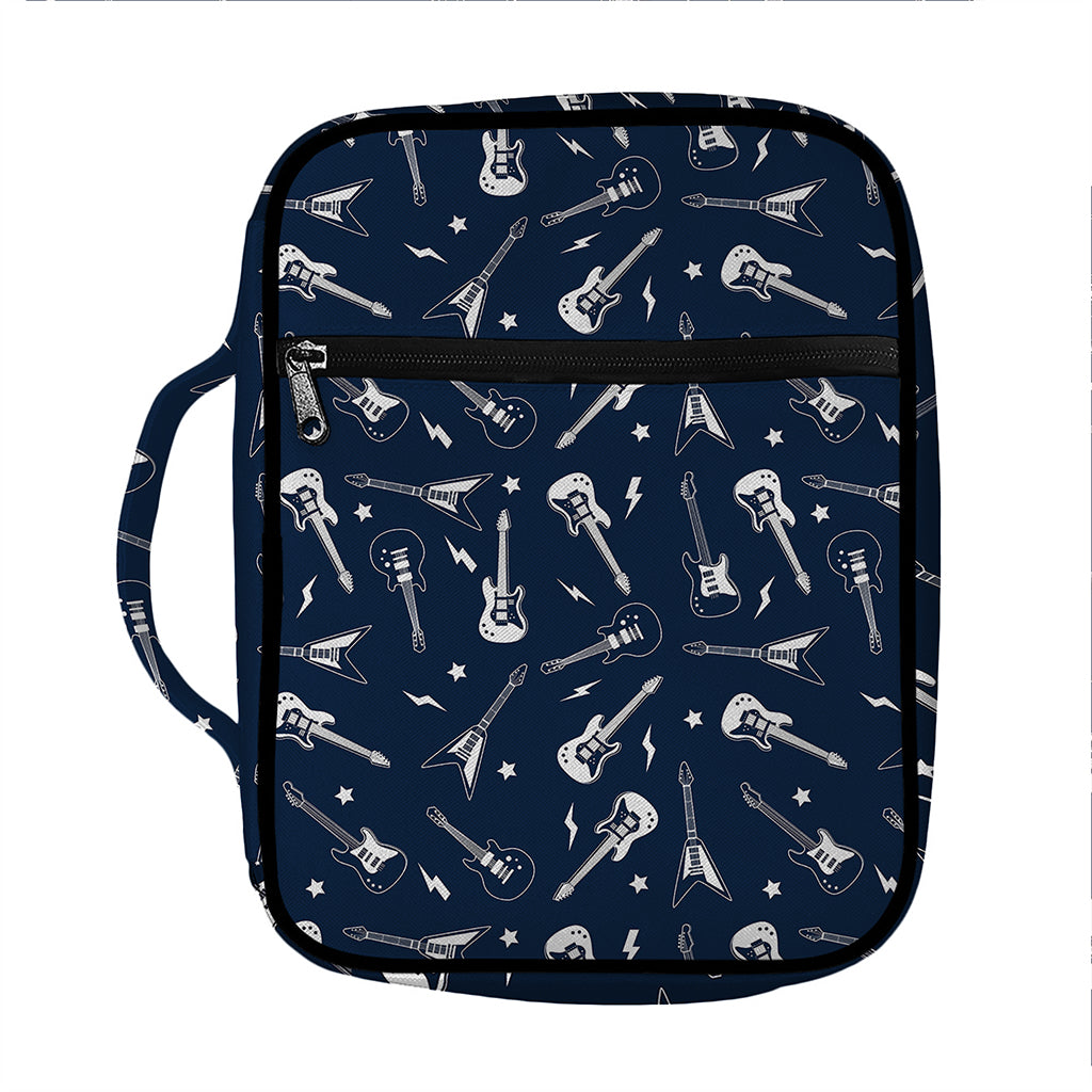 Electric Guitar Pattern Print Front Pocket Bible Bag