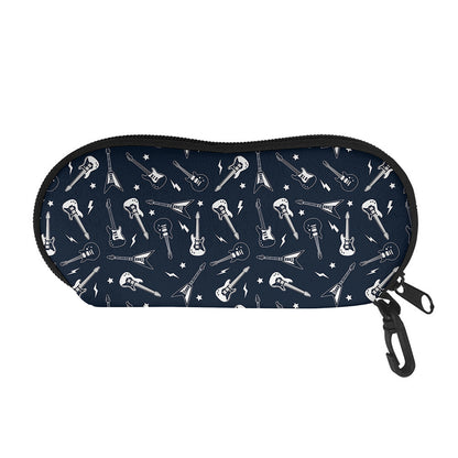 Electric Guitar Pattern Print Glasses Case