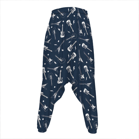 Electric Guitar Pattern Print Hammer Pants