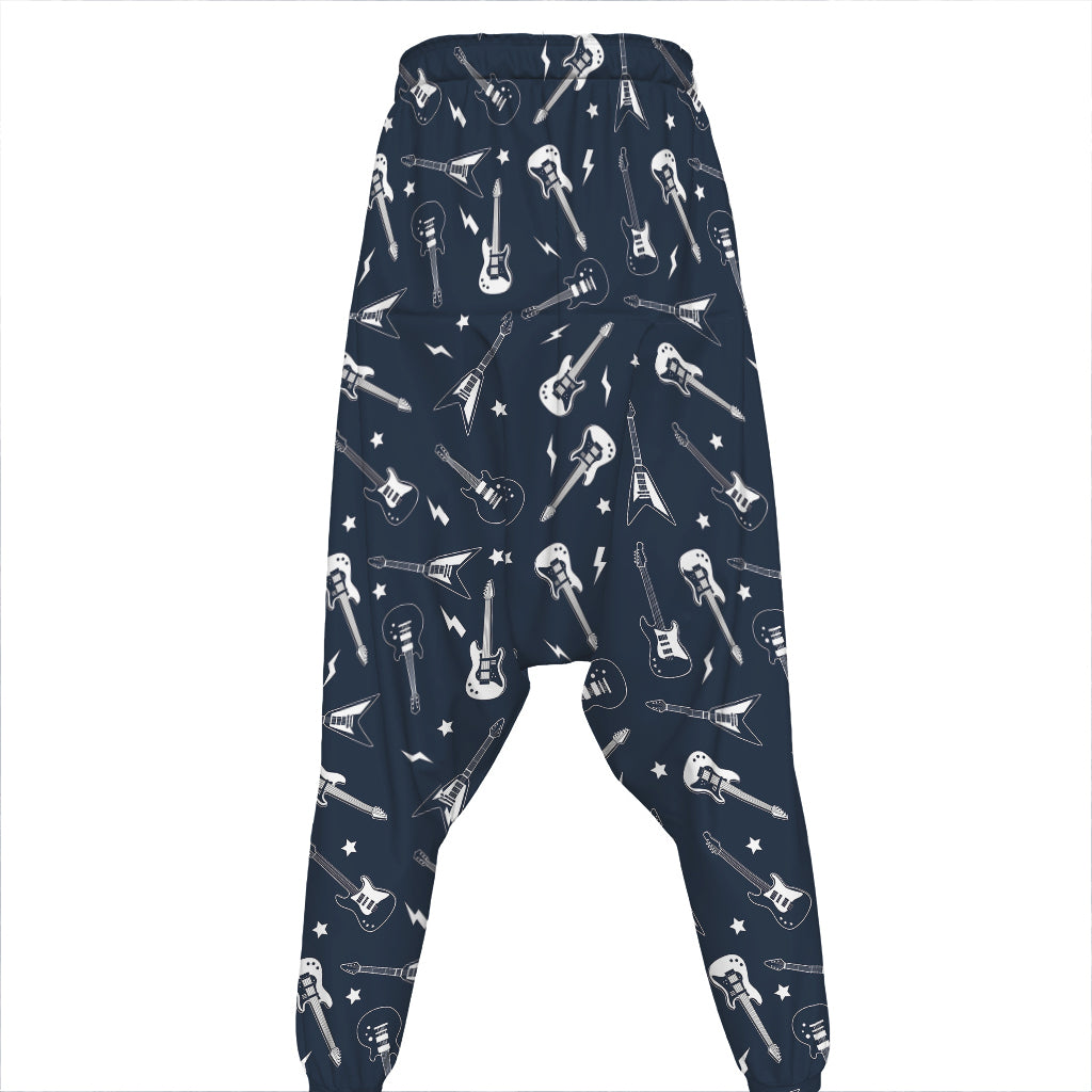 Electric Guitar Pattern Print Hammer Pants