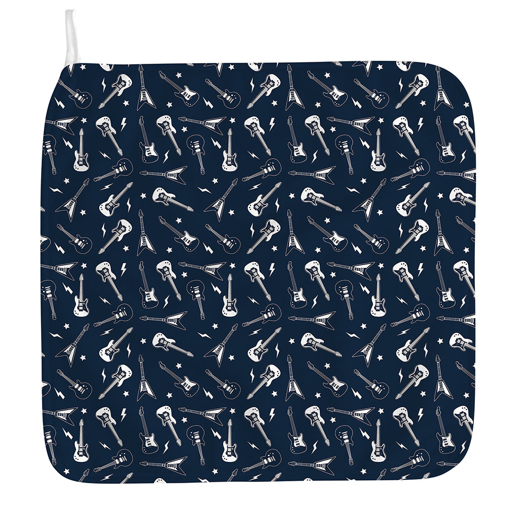 Electric Guitar Pattern Print Hand Towel