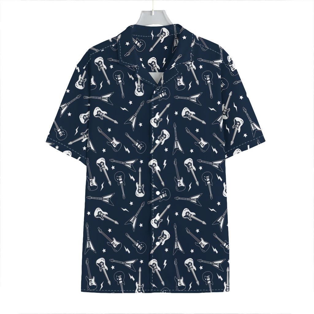 Electric Guitar Pattern Print Hawaiian Shirt