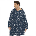Electric Guitar Pattern Print Hoodie Blanket