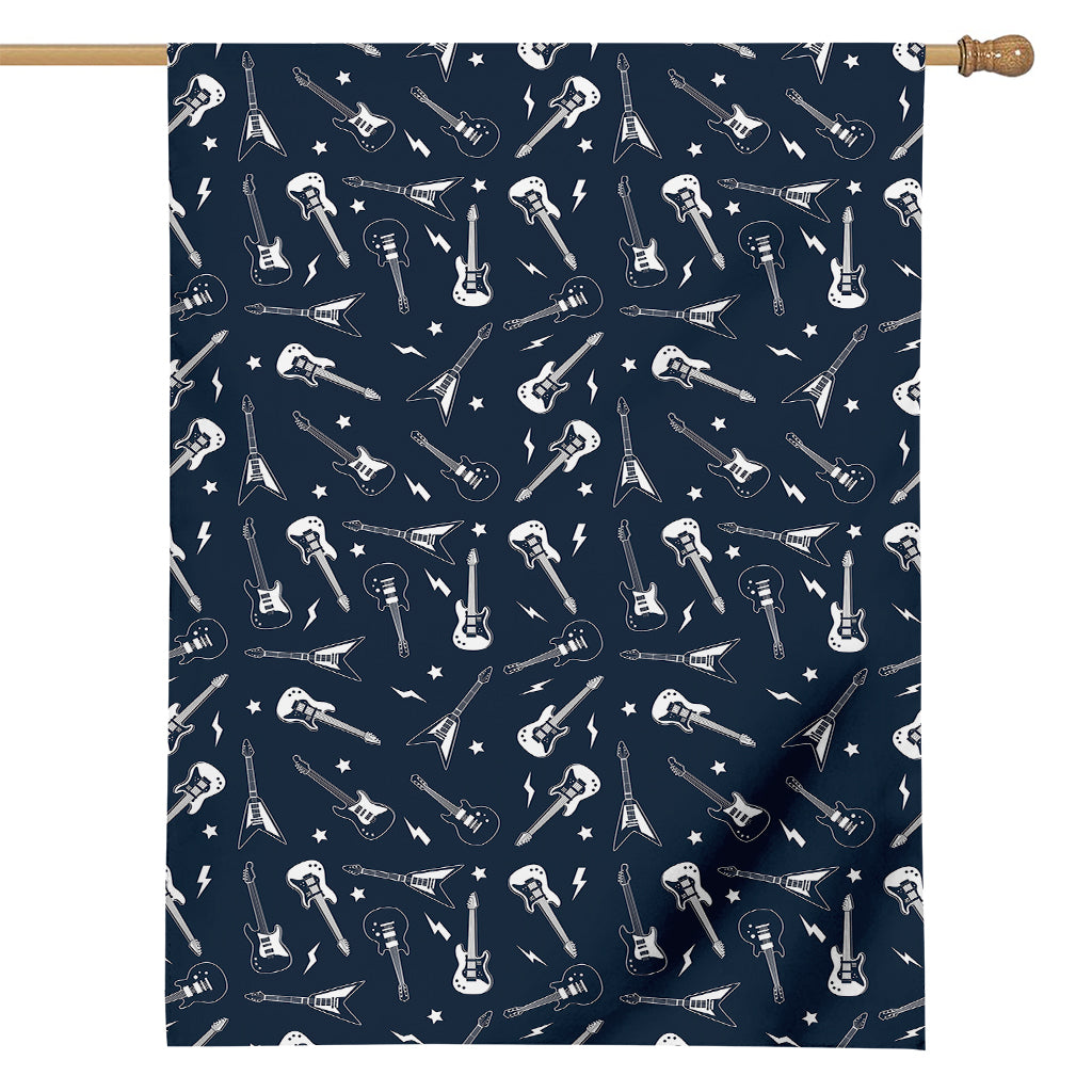 Electric Guitar Pattern Print House Flag