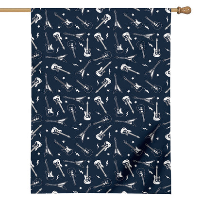 Electric Guitar Pattern Print House Flag